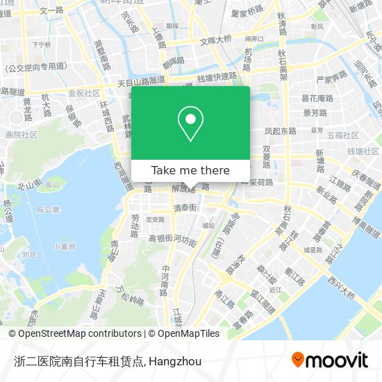 浙二医院南自行车租赁点 map