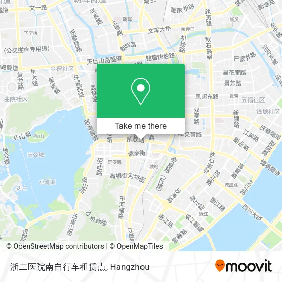 浙二医院南自行车租赁点 map