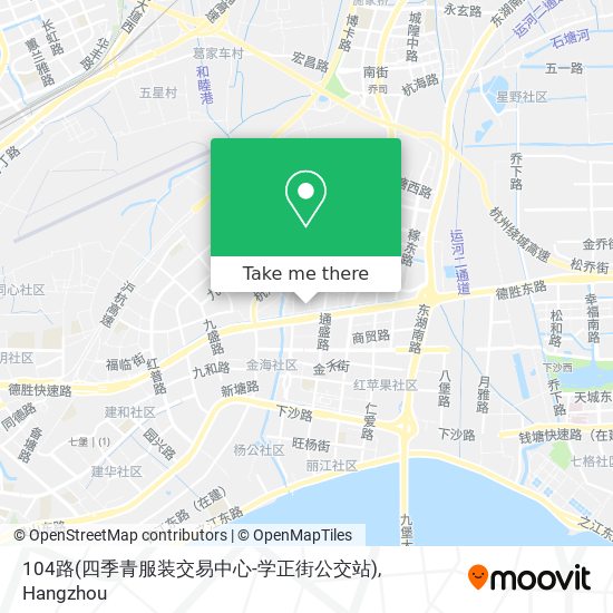 104路(四季青服装交易中心-学正街公交站) map