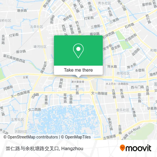 崇仁路与余杭塘路交叉口 map