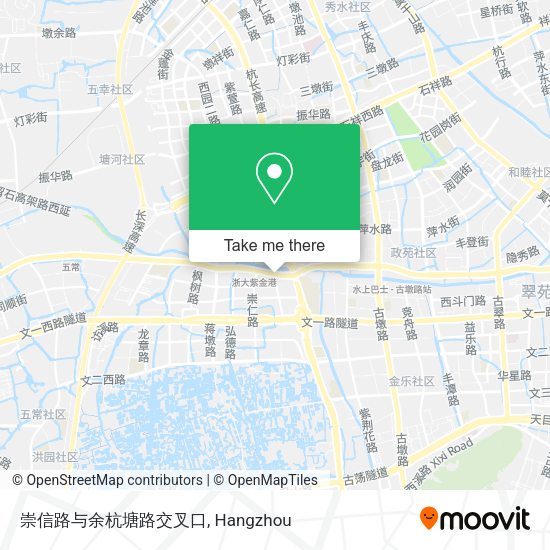崇信路与余杭塘路交叉口 map