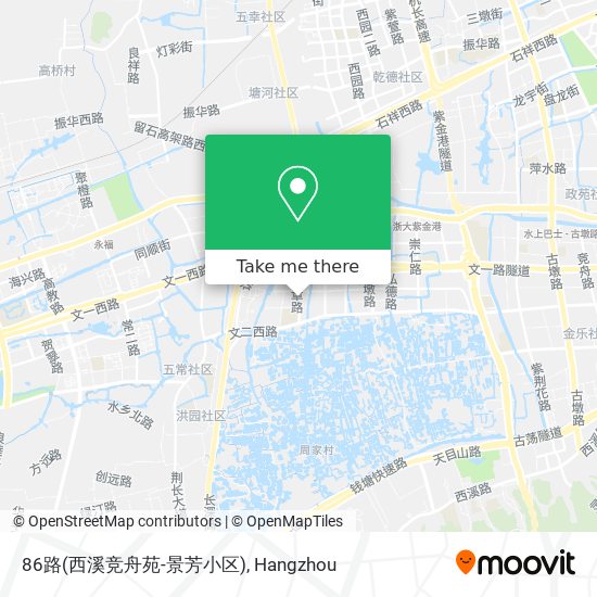 86路(西溪竞舟苑-景芳小区) map