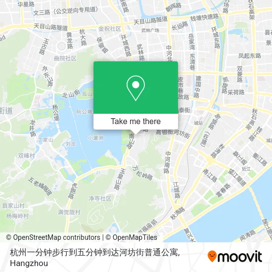 杭州一分钟步行到五分钟到达河坊街普通公寓 map