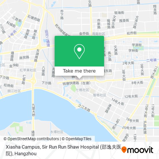 Xiasha Campus, Sir Run Run Shaw Hospital (邵逸夫医院) map