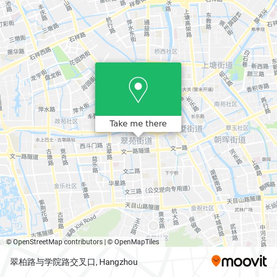 翠柏路与学院路交叉口 map