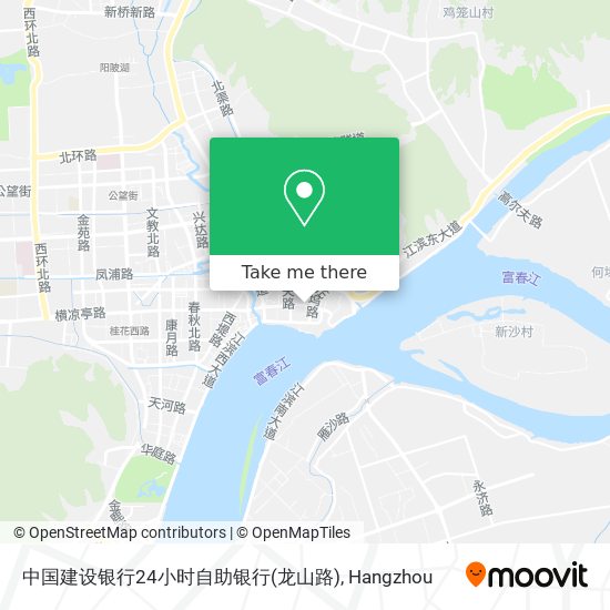 中国建设银行24小时自助银行(龙山路) map