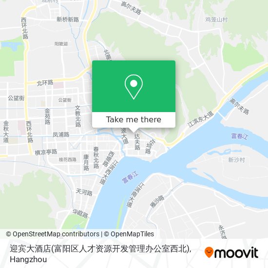 迎宾大酒店(富阳区人才资源开发管理办公室西北) map