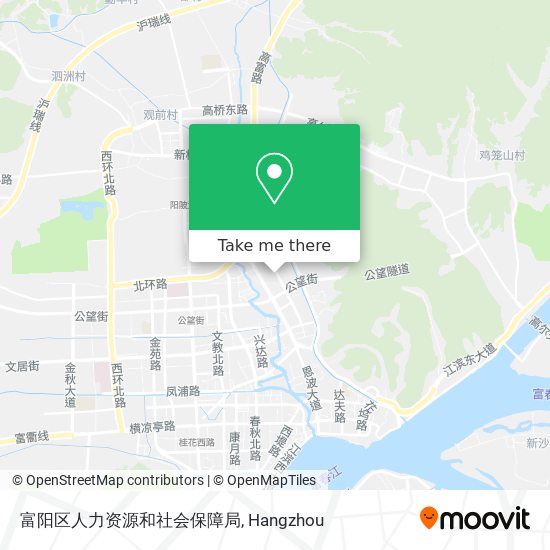 富阳区人力资源和社会保障局 map