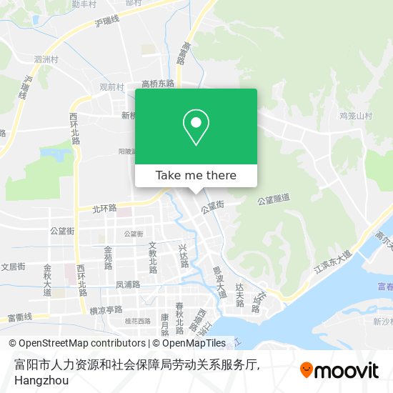 富阳市人力资源和社会保障局劳动关系服务厅 map