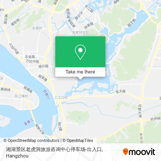 湘湖景区老虎洞旅游咨询中心停车场-出入口 map