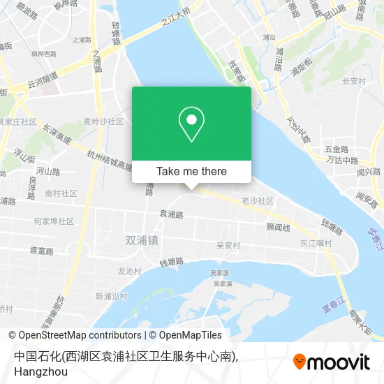 中国石化(西湖区袁浦社区卫生服务中心南) map