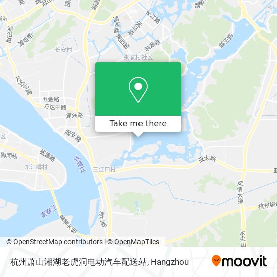 杭州萧山湘湖老虎洞电动汽车配送站 map