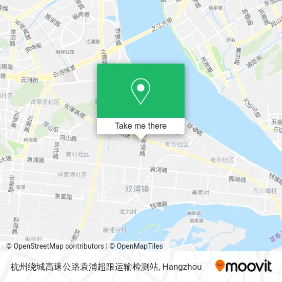 杭州绕城高速公路袁浦超限运输检测站 map