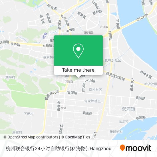 杭州联合银行24小时自助银行(科海路) map