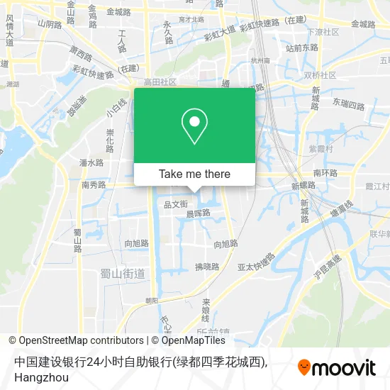 中国建设银行24小时自助银行(绿都四季花城西) map