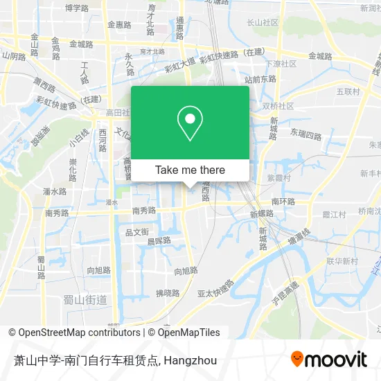 萧山中学-南门自行车租赁点 map