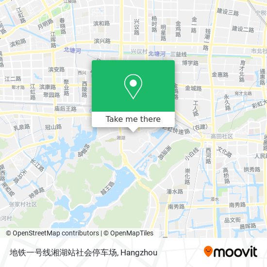 地铁一号线湘湖站社会停车场 map