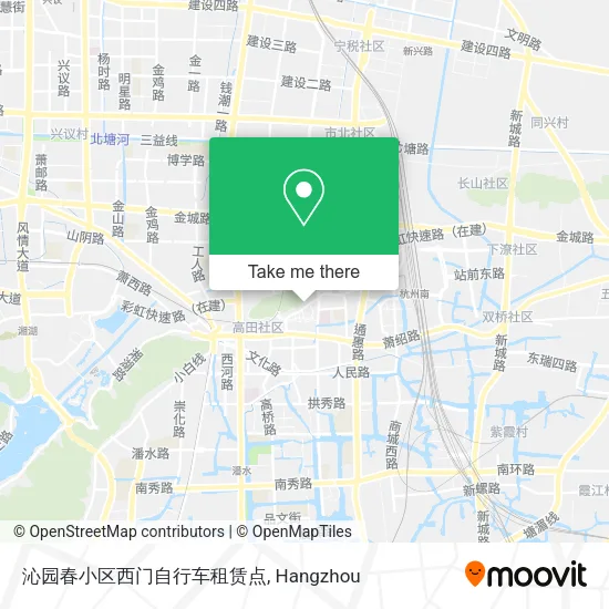 沁园春小区西门自行车租赁点 map