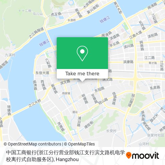 中国工商银行(浙江分行营业部钱江支行滨文路机电学校离行式自助服务区) map