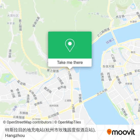 特斯拉目的地充电站(杭州市玫瑰园度假酒店站) map