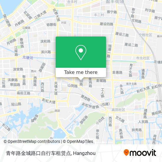 青年路金城路口自行车租赁点 map