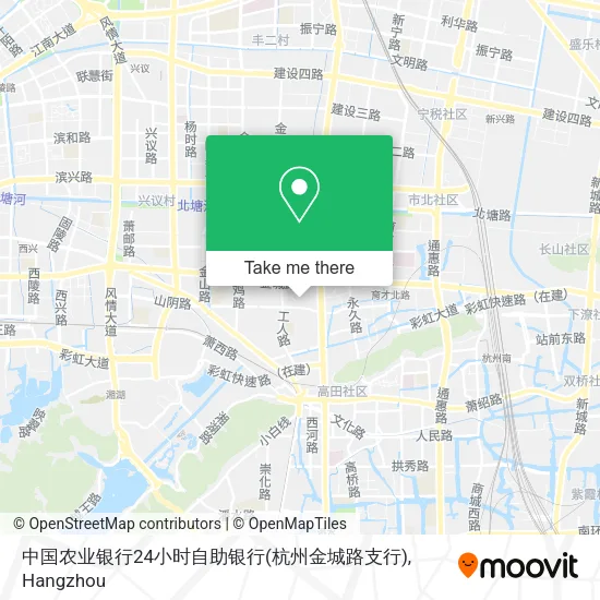 中国农业银行24小时自助银行(杭州金城路支行) map