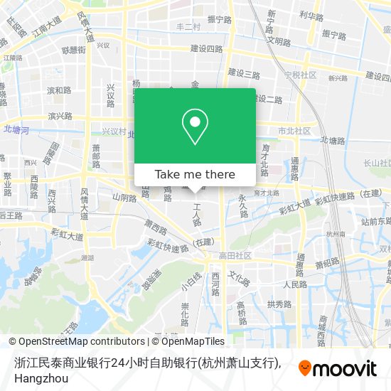 浙江民泰商业银行24小时自助银行(杭州萧山支行) map