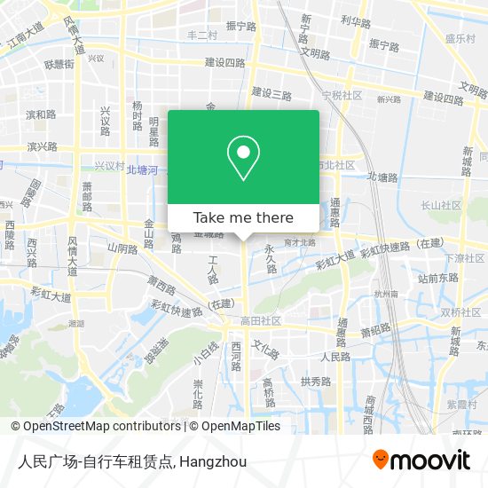 人民广场-自行车租赁点 map