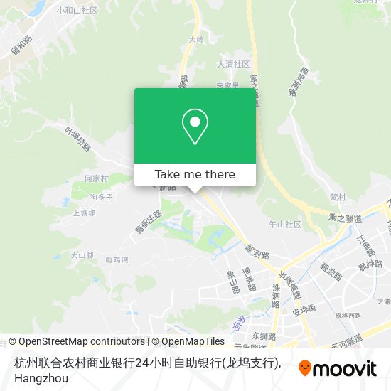 杭州联合农村商业银行24小时自助银行(龙坞支行) map