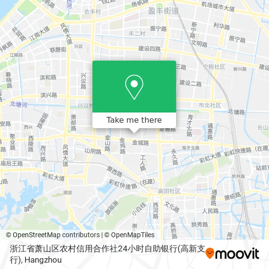 浙江省萧山区农村信用合作社24小时自助银行(高新支行) map