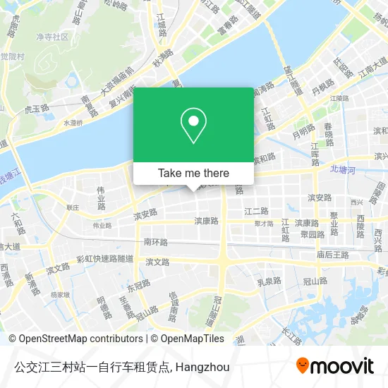 公交江三村站一自行车租赁点 map