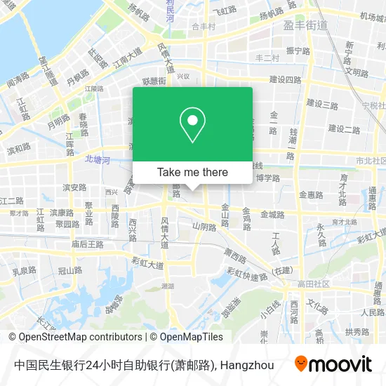 中国民生银行24小时自助银行(萧邮路) map