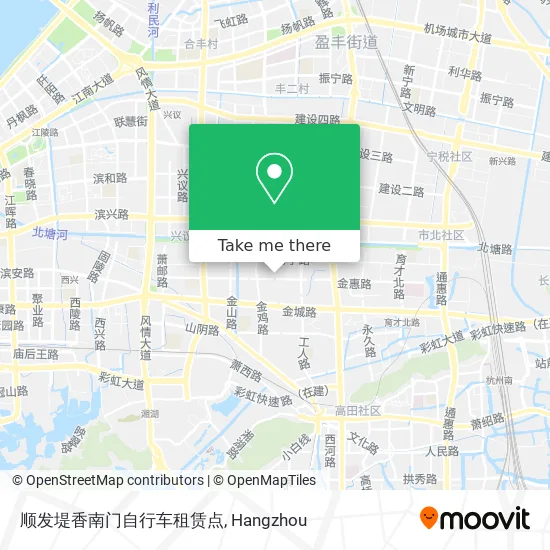 顺发堤香南门自行车租赁点 map