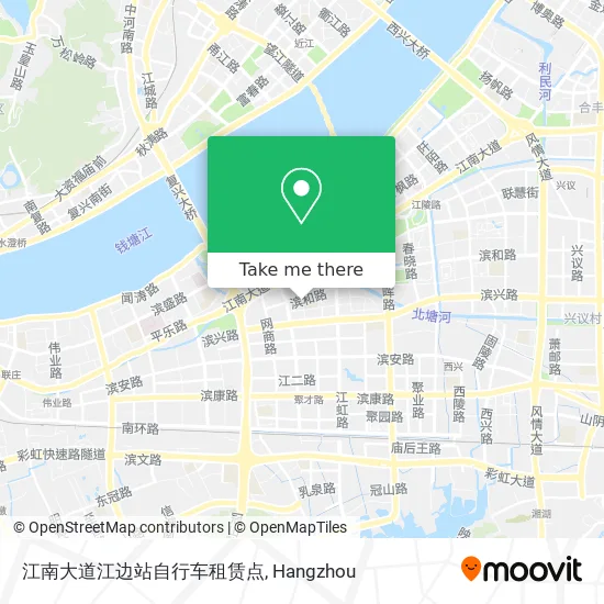 江南大道江边站自行车租赁点 map