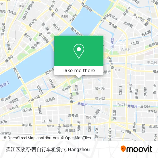 滨江区政府-西自行车租赁点 map