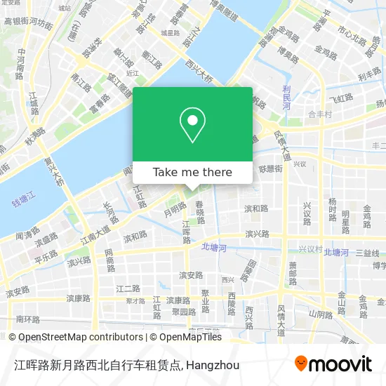 江晖路新月路西北自行车租赁点 map