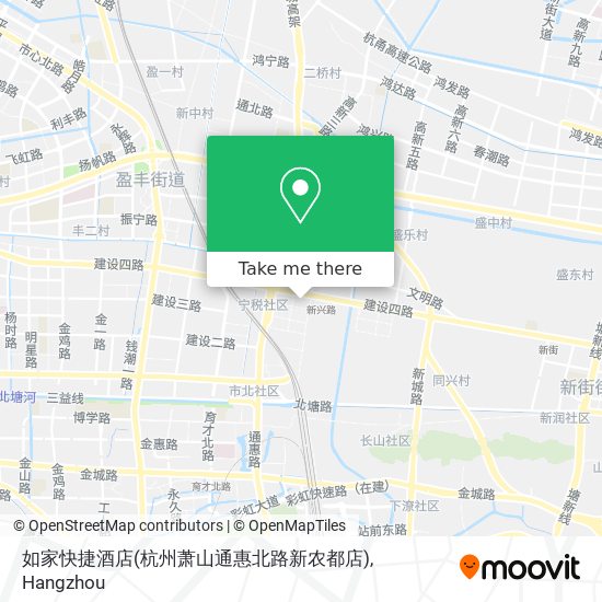 如家快捷酒店(杭州萧山通惠北路新农都店) map