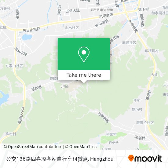 公交136路四喜凉亭站自行车租赁点 map