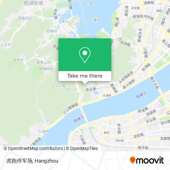 虎跑停车场 map