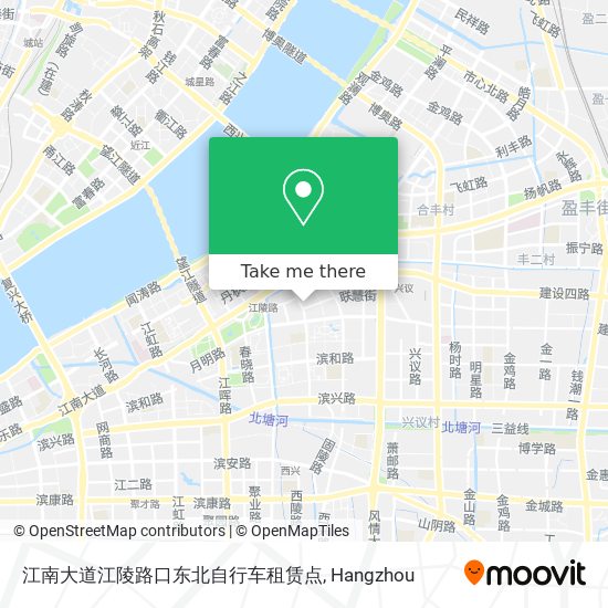 江南大道江陵路口东北自行车租赁点 map