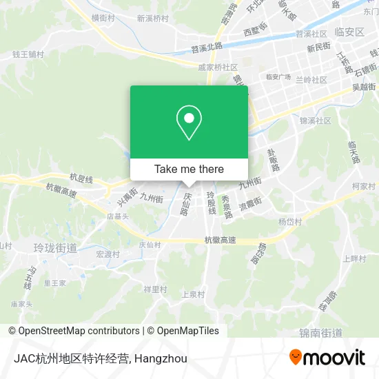 JAC杭州地区特许经营 map