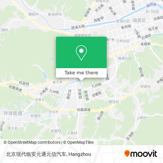 北京现代临安元通元信汽车 map