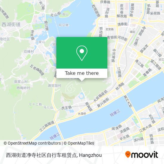 西湖街道净寺社区自行车租赁点 map