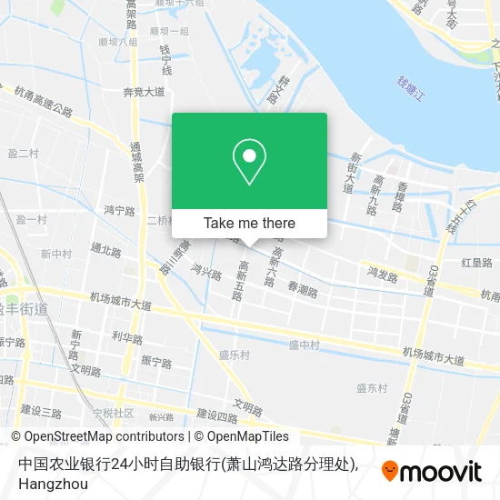 中国农业银行24小时自助银行(萧山鸿达路分理处) map