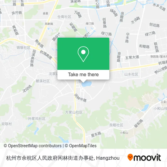 杭州市余杭区人民政府闲林街道办事处 map