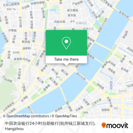 中国农业银行24小时自助银行(杭州钱江新城支行) map