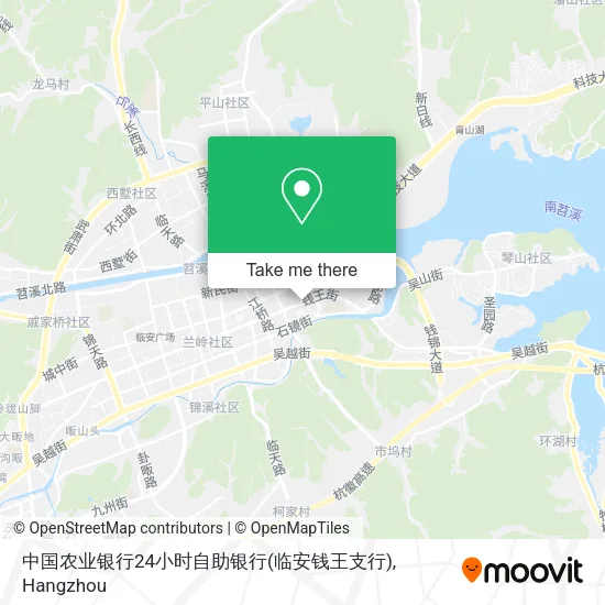 中国农业银行24小时自助银行(临安钱王支行) map