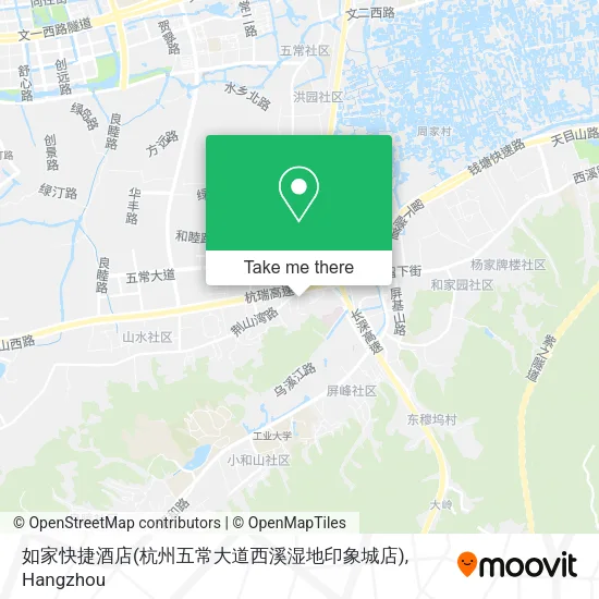如家快捷酒店(杭州五常大道西溪湿地印象城店) map