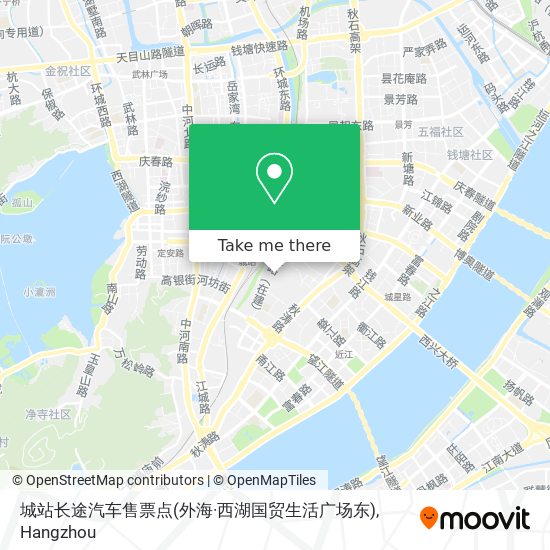 城站长途汽车售票点(外海·西湖国贸生活广场东) map