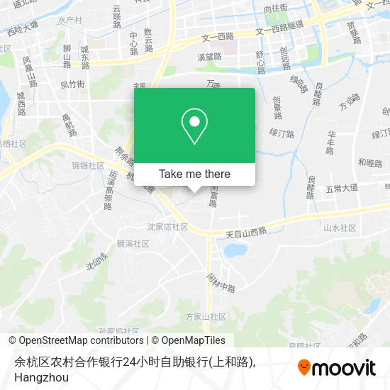 余杭区农村合作银行24小时自助银行(上和路) map
